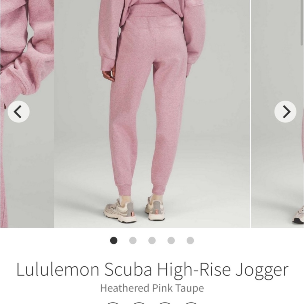 Lululemon scuba high rise jogger 8 heathered pink taupe